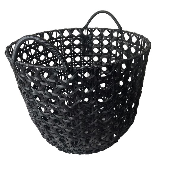NEW NWT Kensie Storage Basket Tote Hamper Organizer Bin Woven Black 16" Tall - Picture 12 of 14